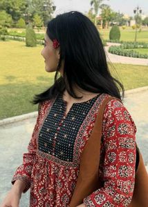 Red Printed Kurta