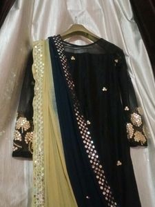 Wedding Wear Net Work Suit Chunni
