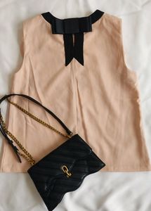 Chic Blush Tank with Black Trim