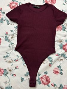 Burgundy Bodysuit Top