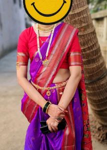 Elegant Purple and Red Saree