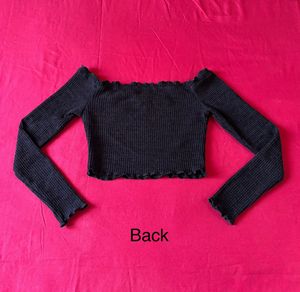 Shein Black Off-Shoulder Crop Top