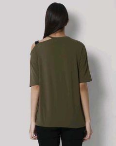 Olive Green Cut-Out T-Shirt