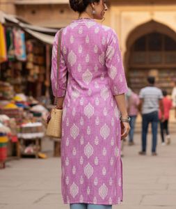 Lavender Printed Kurta