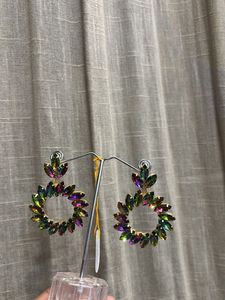 Stunning Gemstone Hoop Earrings