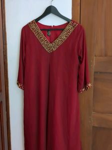 Burgundy Festive Kurthi
