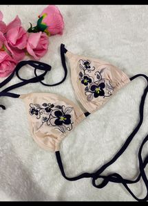 Floral Embroidered Bikini Top