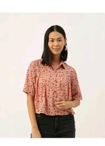 🌸 SLENOR Women’s Floral Printed Crepe Shirt (Size