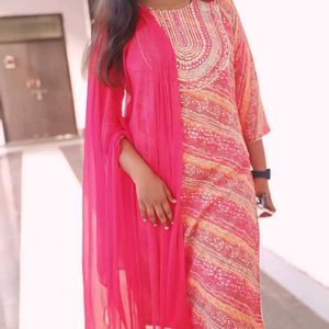 Pink Embroidered Kurta Set