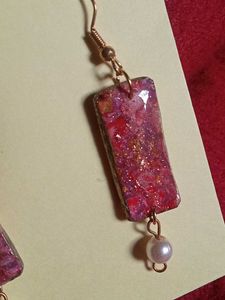 Pink Pearl Drop Earrings