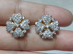 CZ Stones Hearts Studs