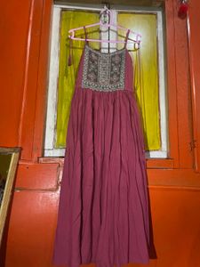 Maroon Embroidered Sundress