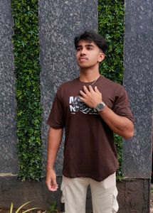 Brown Graphic Print T-Shirt
