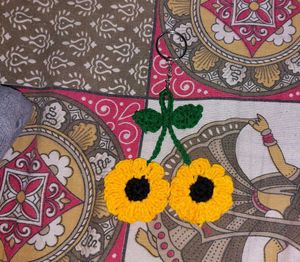 Crochet Sunflower Keychain