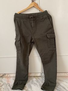 Olive Green Cargo Joggers
