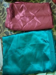 Teal Blue N Red Satin Scarf