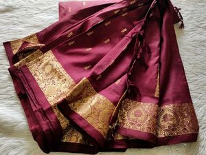 Women Maroon Silk Saree