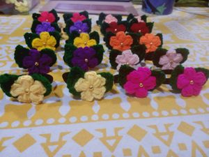 Puff Flower Crochet Hairtie