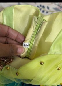 Lime Green And Sea Blue Asymmetrical Layered