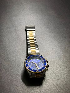 Megalith Men's Blue and Gold Chronograph Watch