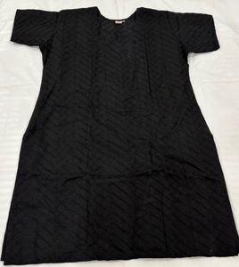 Black Thread Work Kurta with Salwar &amp; Dupatta