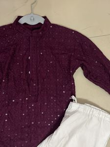 Maroon Kurta with Embellishments