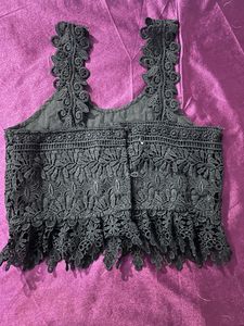 Cute Chikan Style Laced Strap Top