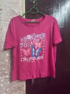 Pink Butterfly Beach Tee