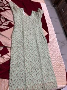Coffee Colour Beautiful Flower Print On Kurti