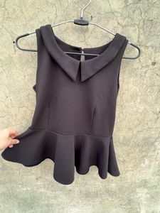 Chic Black Peplum Top