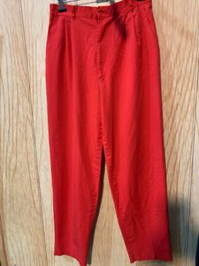 Red Casual  korean Pants