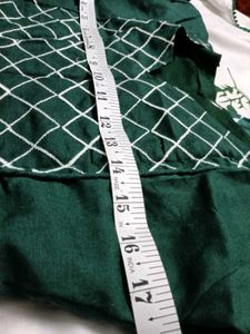 🤩New Green &amp; White Kurta Set A-line