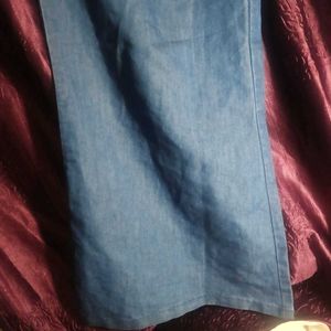 Blue flared denim pants