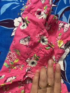 Pink Butterfly Print Dress