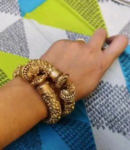 Rajwada 1gm Micro Gold Plated Set Of 2 Bangles.