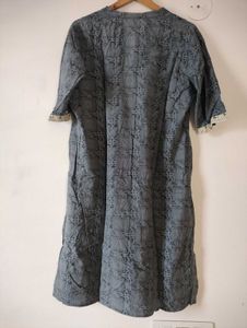 Kurta Palazzo Set With Dupatta, Grey, 46inche
