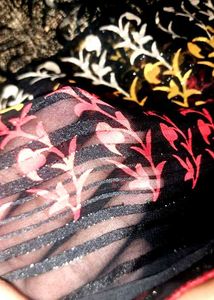 Satin Patti New Black Saree