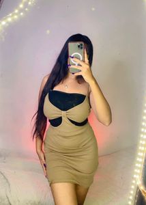 Cutout Brown Mini Dress