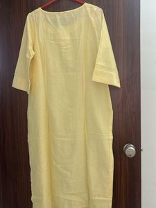 W Shiny Yellow Kurta Set(Only Dupatta &amp; Kurti )
