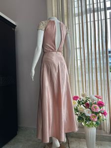 Premium Peach Satin Gown