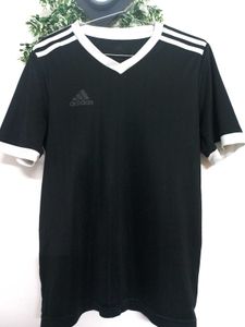 Adidas Black & White Striped Jersey - Size M