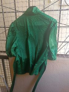 Formal Green Satin Top
