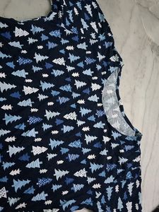Blue  Top (🎄 Tree Print)