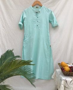 Aurelia Aqua Cotton Kurti formal