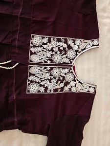 Embroidered Kurta Purple