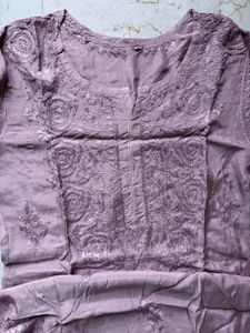 Lukhnowi Chanderi Silk Kurti