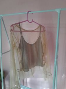 Sheer Mesh Top &amp; Cami Set