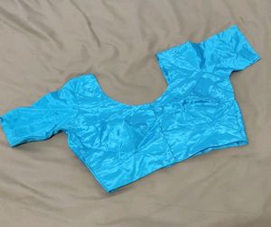 Blue Blouse Short Sleeves Square Back For Women💙