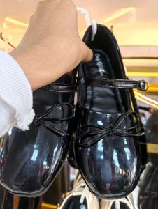 ' Black marry jane Patent Ballet Flats