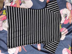 Striped Tee with Grommets